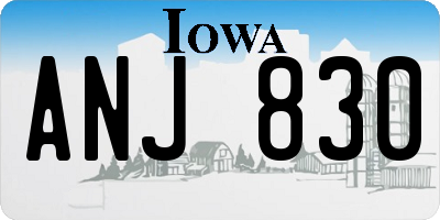 IA license plate ANJ830