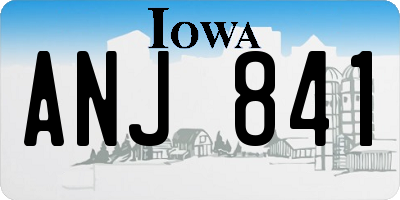 IA license plate ANJ841