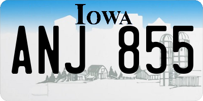 IA license plate ANJ855
