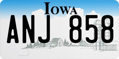 IA license plate ANJ858