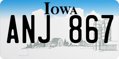 IA license plate ANJ867
