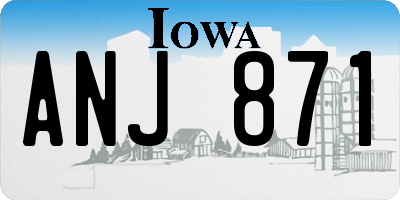 IA license plate ANJ871