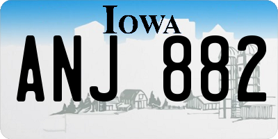 IA license plate ANJ882
