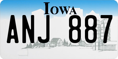IA license plate ANJ887