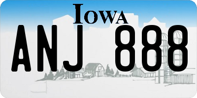 IA license plate ANJ888