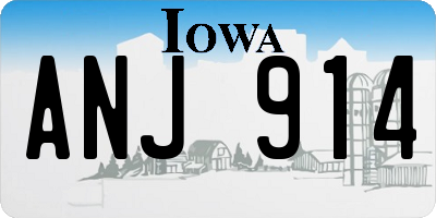 IA license plate ANJ914