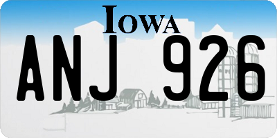 IA license plate ANJ926