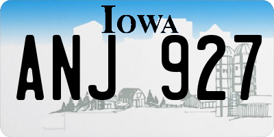 IA license plate ANJ927