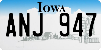 IA license plate ANJ947