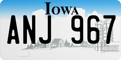 IA license plate ANJ967
