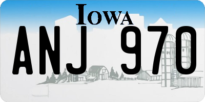 IA license plate ANJ970
