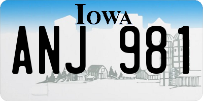 IA license plate ANJ981