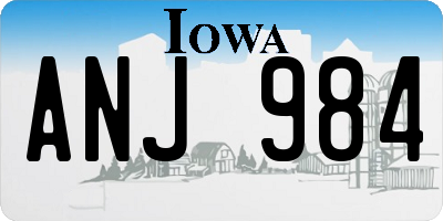 IA license plate ANJ984