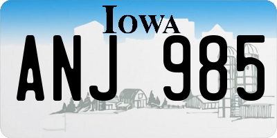 IA license plate ANJ985