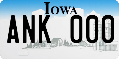 IA license plate ANK000