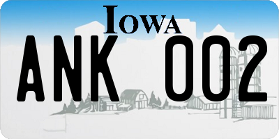IA license plate ANK002