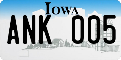 IA license plate ANK005