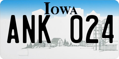 IA license plate ANK024