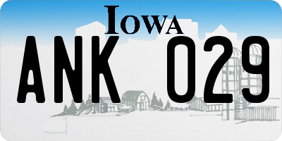 IA license plate ANK029