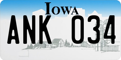 IA license plate ANK034
