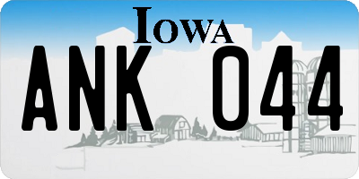 IA license plate ANK044