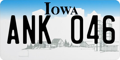 IA license plate ANK046