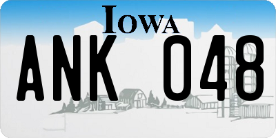 IA license plate ANK048