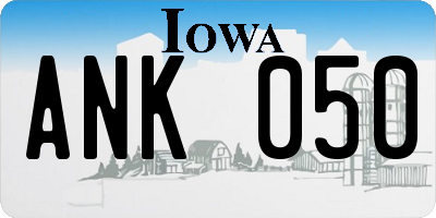 IA license plate ANK050
