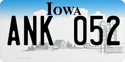 IA license plate ANK052
