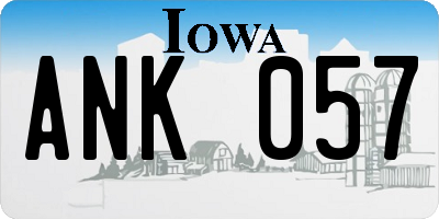 IA license plate ANK057