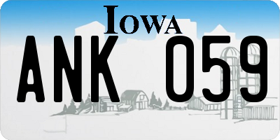IA license plate ANK059