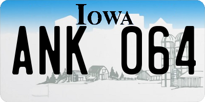 IA license plate ANK064