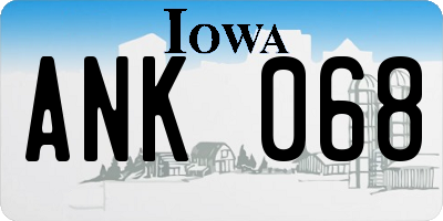 IA license plate ANK068