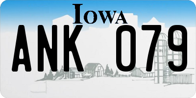 IA license plate ANK079