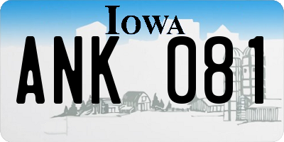 IA license plate ANK081