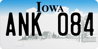 IA license plate ANK084
