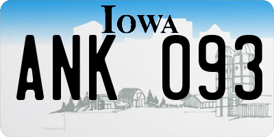 IA license plate ANK093