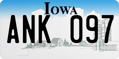 IA license plate ANK097