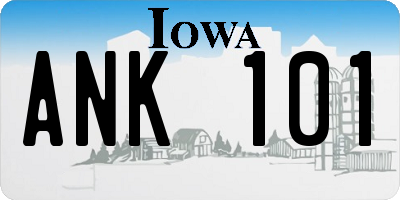 IA license plate ANK101