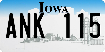 IA license plate ANK115