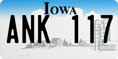 IA license plate ANK117