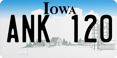 IA license plate ANK120