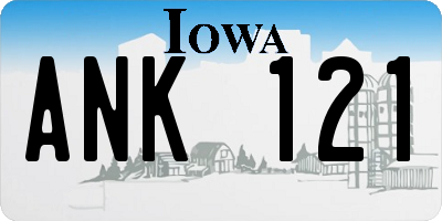 IA license plate ANK121