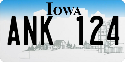 IA license plate ANK124