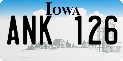 IA license plate ANK126