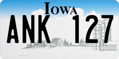 IA license plate ANK127