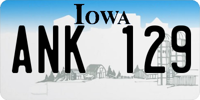 IA license plate ANK129