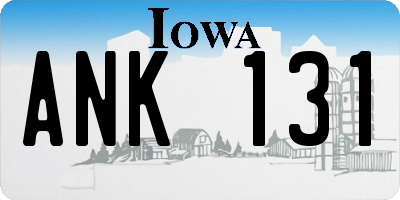 IA license plate ANK131