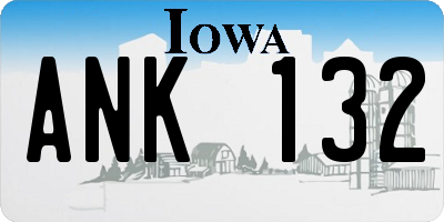 IA license plate ANK132