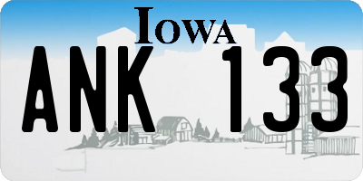 IA license plate ANK133